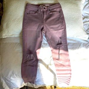 Mossimo High Rise Skinny Raw Hem Lavender Jeans